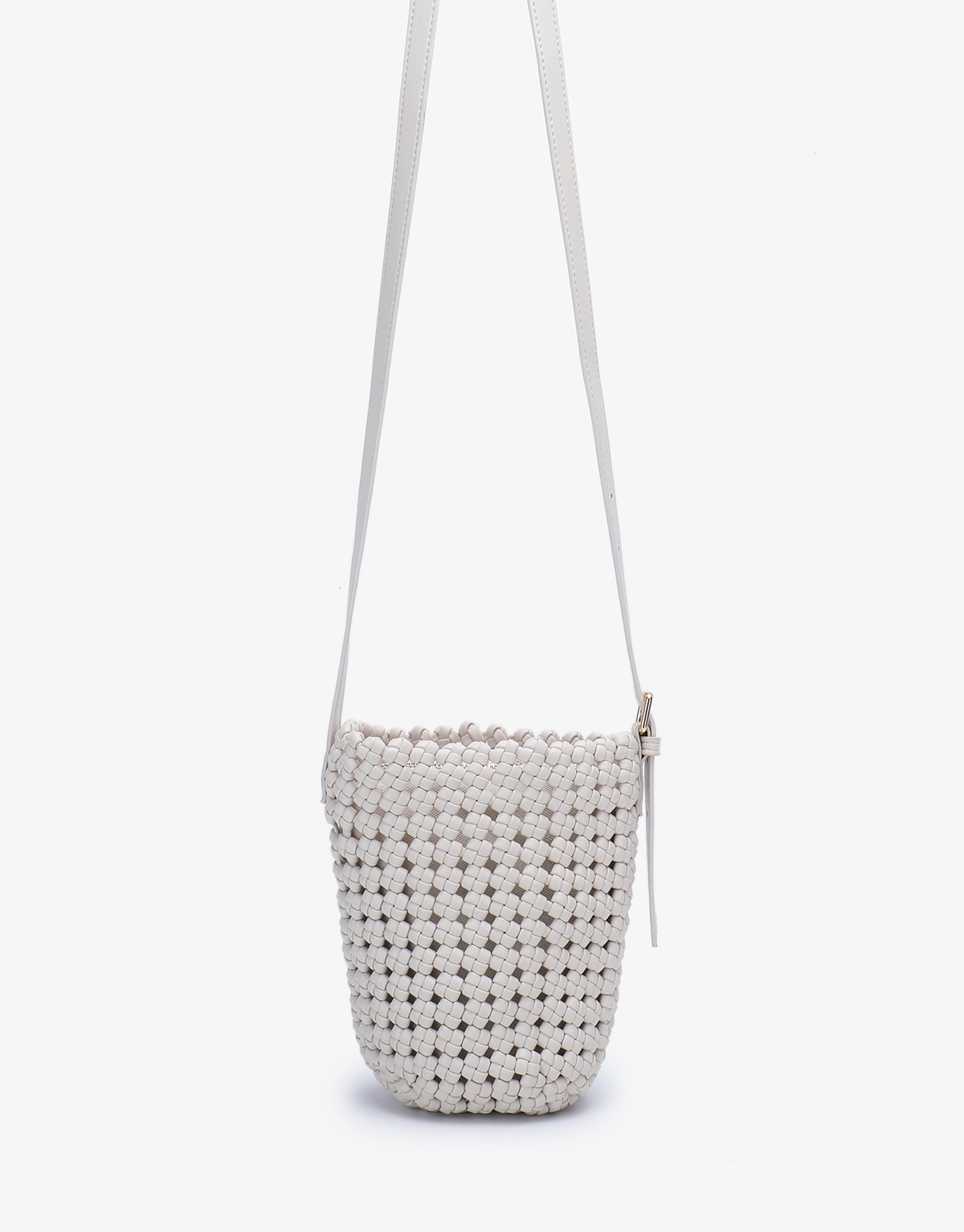 KALANI WOVEN BUCKET BAG MINI CREAM