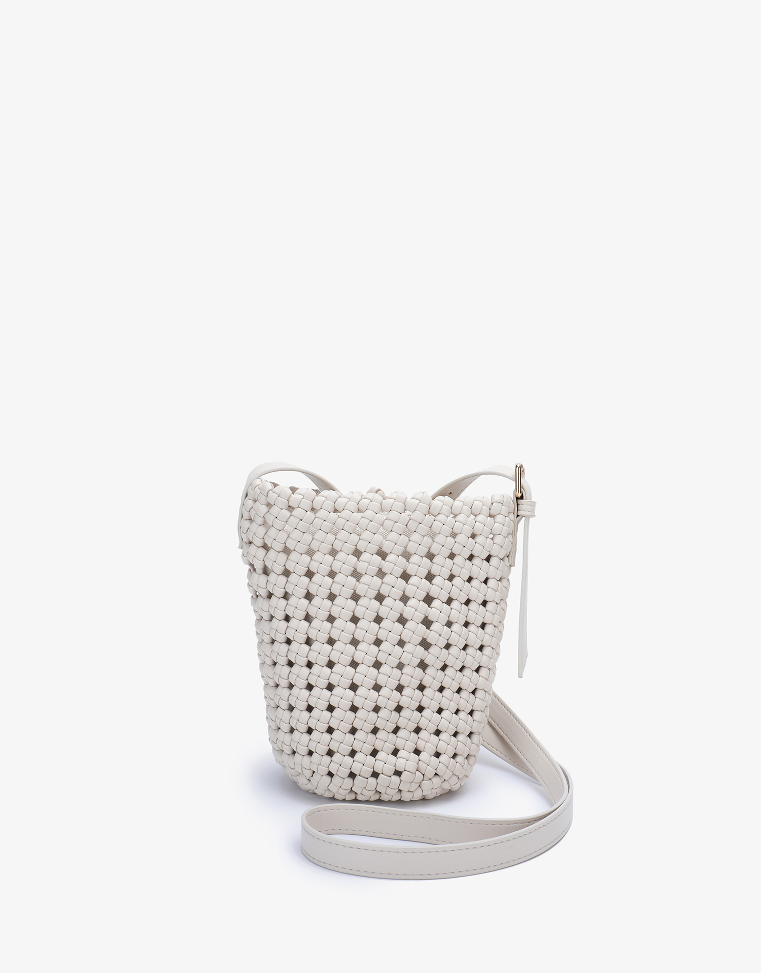 KALANI WOVEN BUCKET BAG MINI CREAM