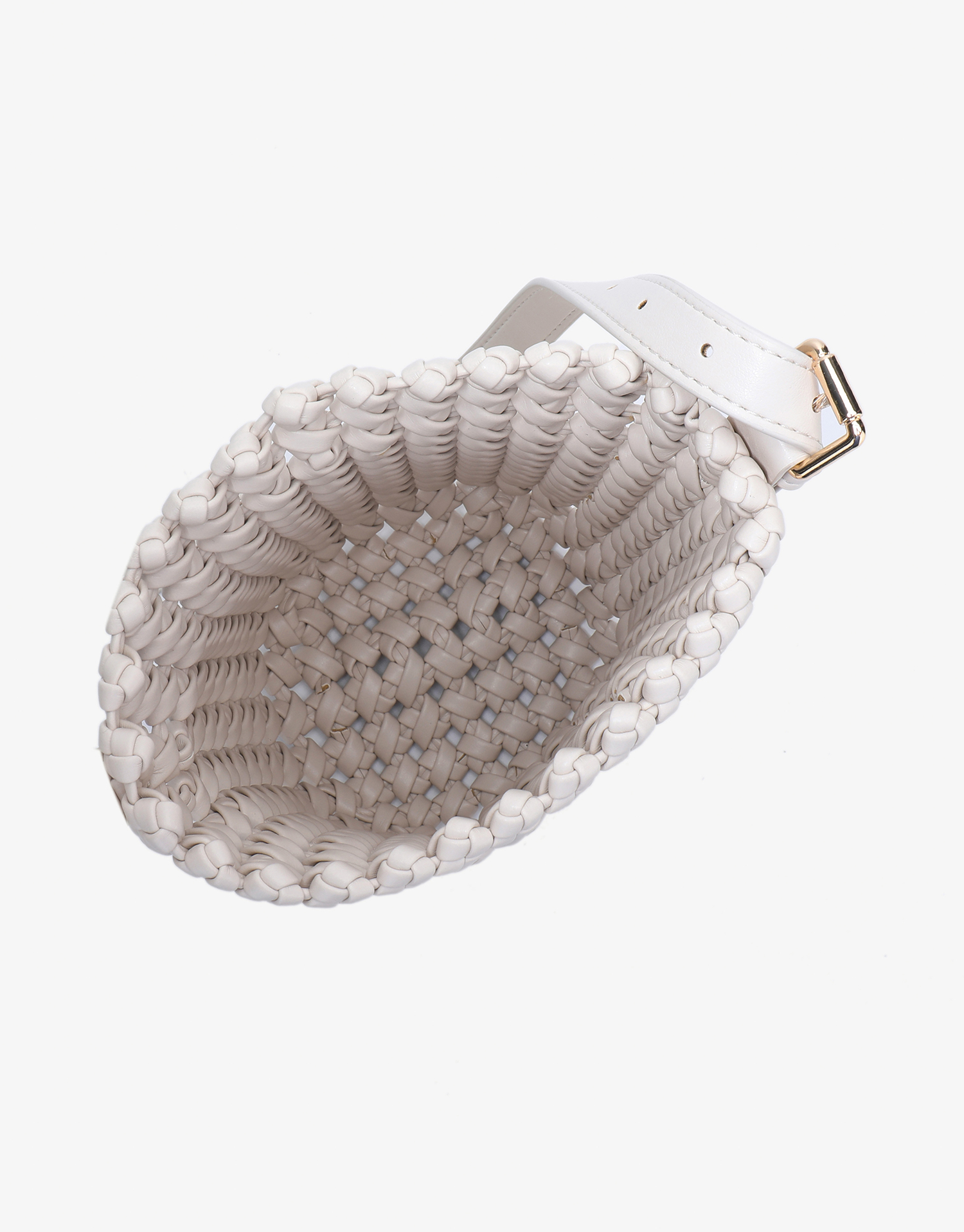 KALANI WOVEN BUCKET BAG MINI CREAM