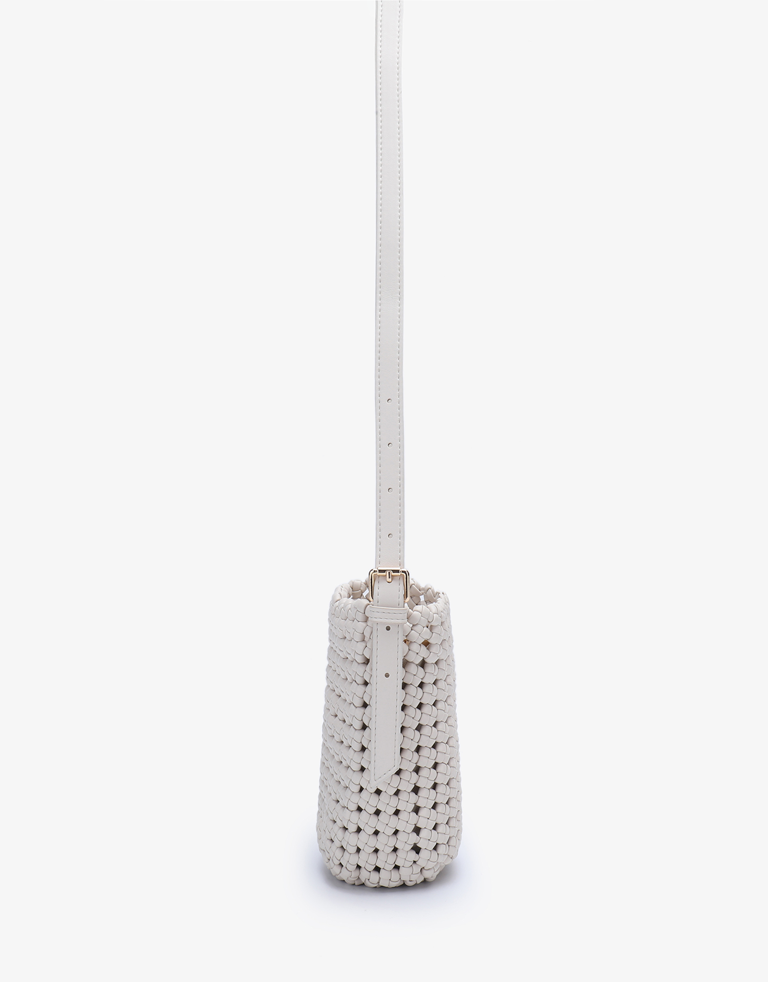 KALANI WOVEN BUCKET BAG MINI CREAM