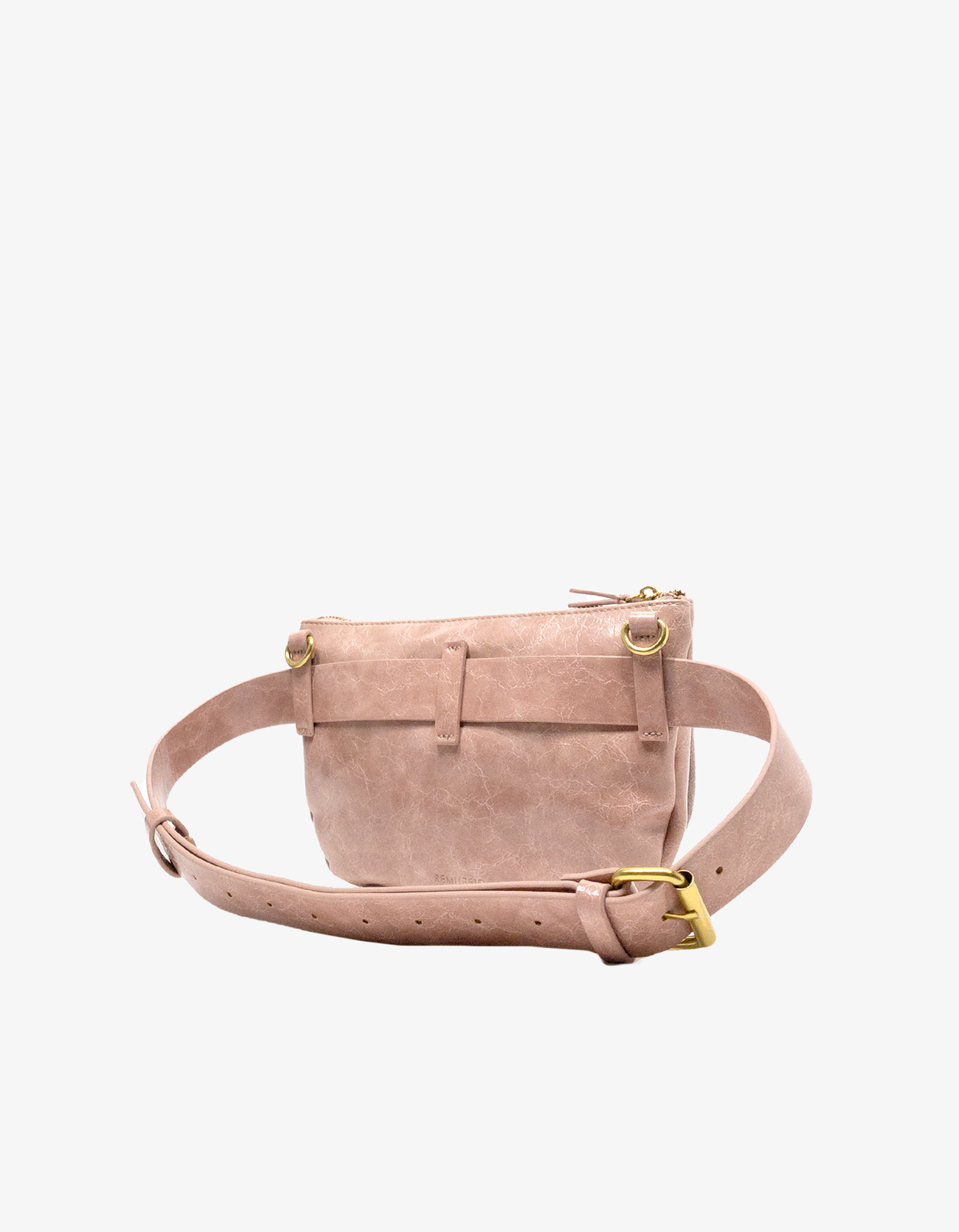LEO CONVERTIBLE CROSSBODY SLING AND BELT BAG LARGE WAXED BALLET PINK
