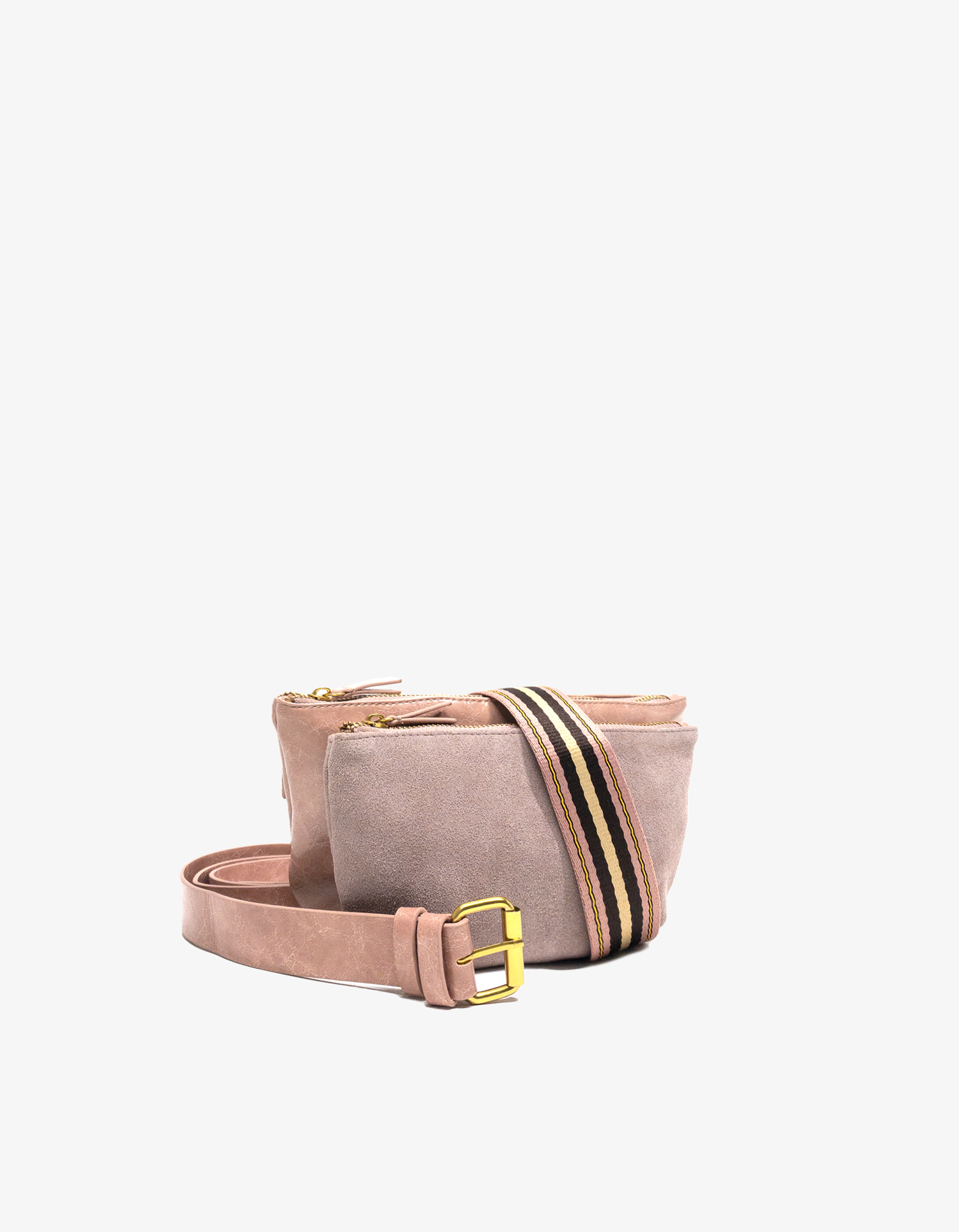 LEO CONVERTIBLE CROSSBODY SLING AND BELT BAG LARGE WAXED BALLET PINK