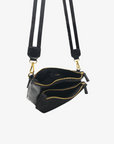 LEO CONVERTIBLE CROSSBODY SLING AND BELT BAG LARGE WAXED BLACK