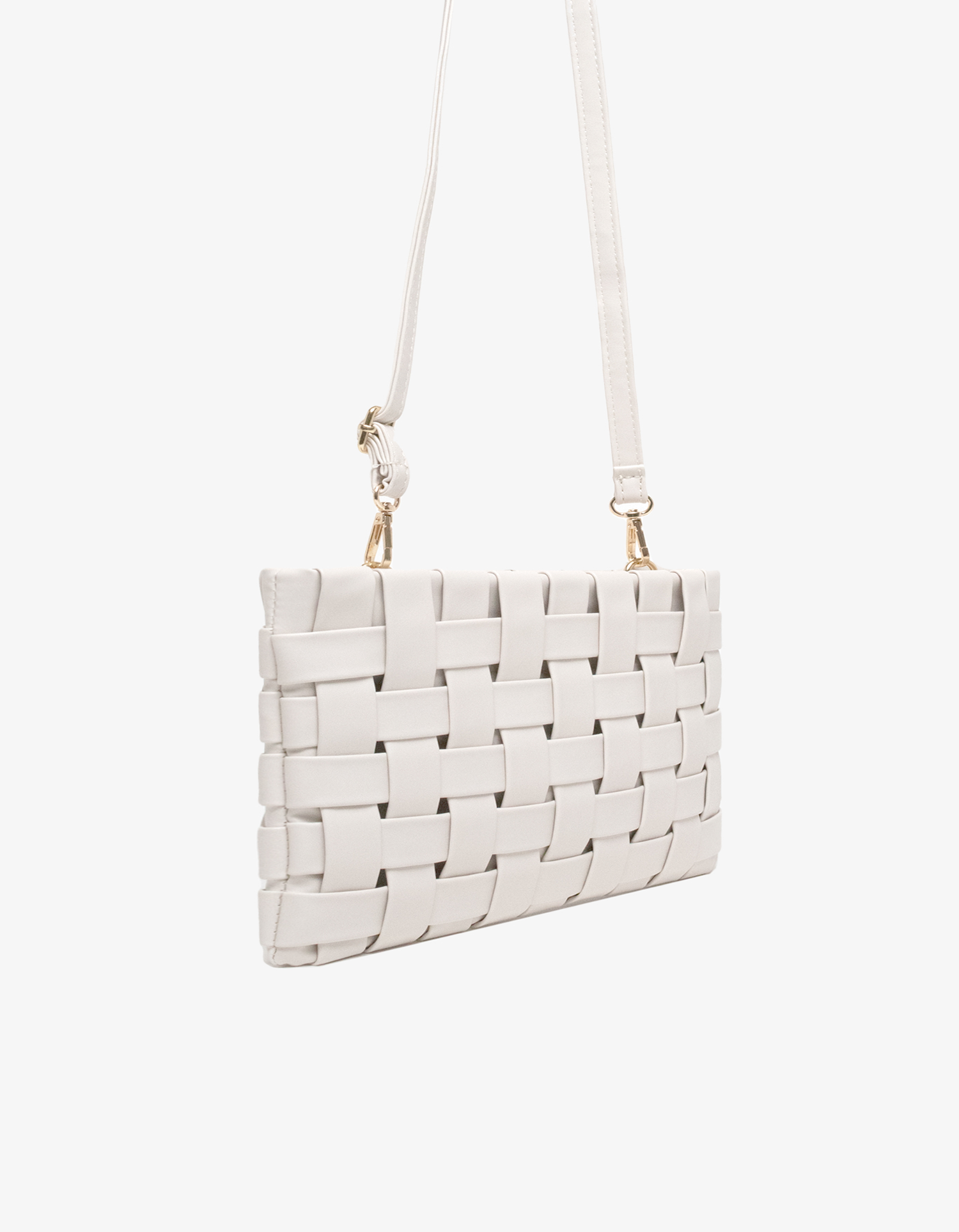 LINDY CLUTCH WOVEN LARGE OFF WHITE