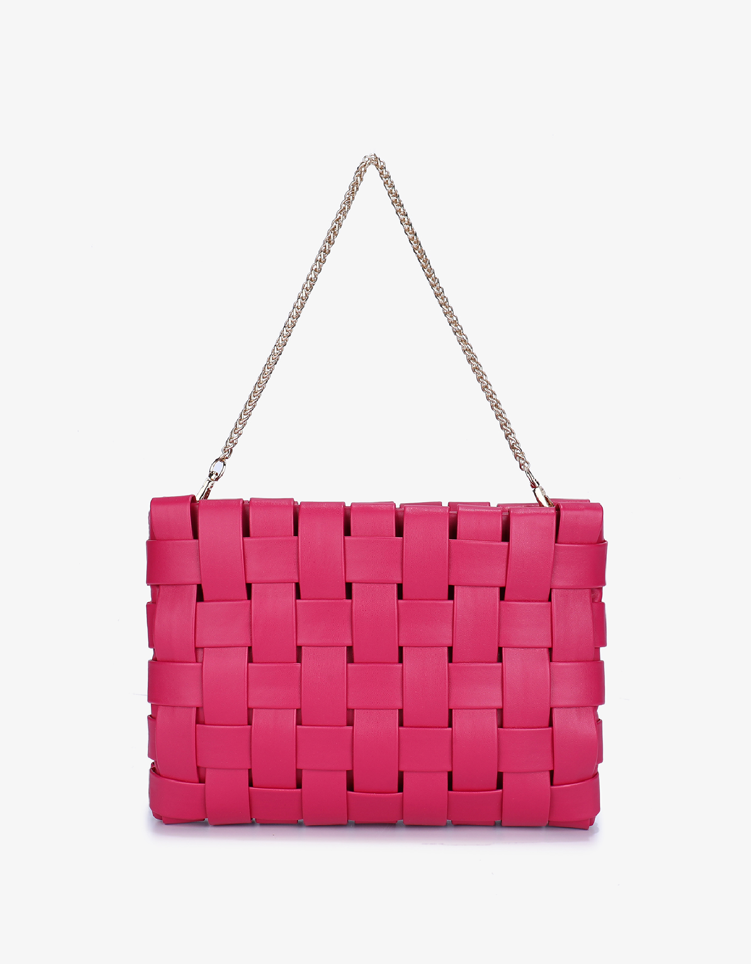 LINDY CLUTCH WOVEN LARGE MAGENTA