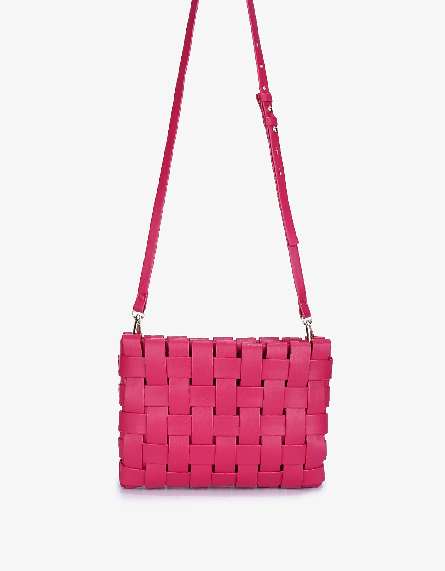 LINDY CLUTCH WOVEN LARGE MAGENTA