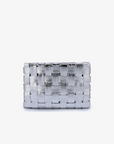 LINDY CLUTCH WOVEN LARGE HI SHINE METALLIC SILVER