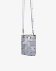 LINDY WOVEN CELLPHONE HI SHINE METALLIC SILVER