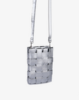 LINDY WOVEN CELLPHONE HI SHINE METALLIC SILVER