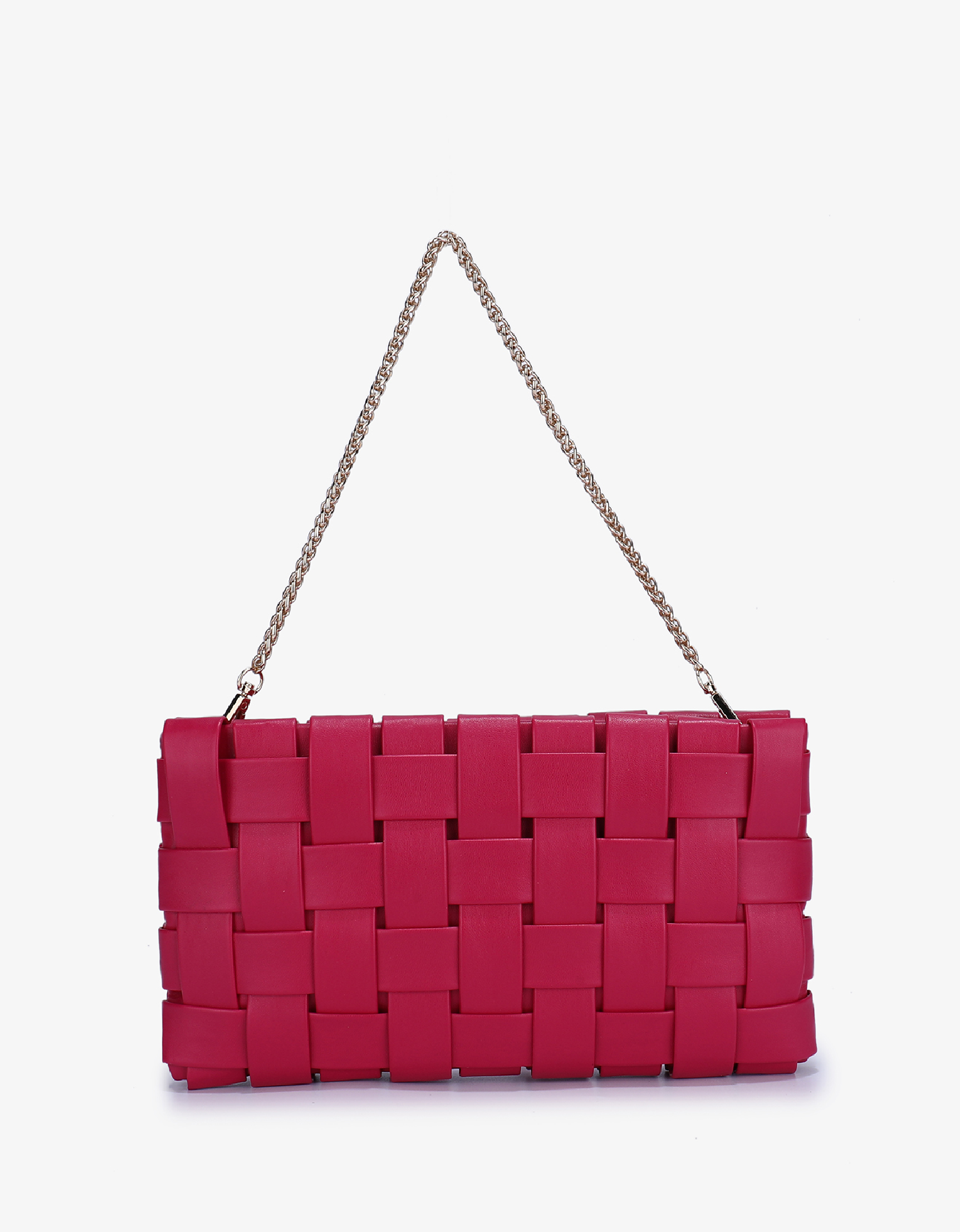 LINDY WOVEN CLUTCH SMALL MAGENTA