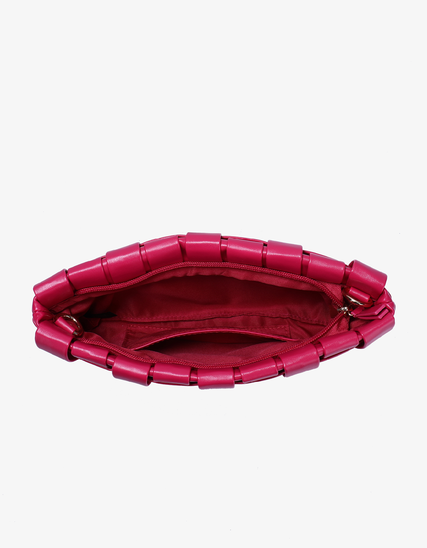 LINDY WOVEN CLUTCH SMALL MAGENTA