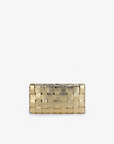 LINDY WOVEN CLUTCH SMALL HI SHINE METALLIC PLATINUM