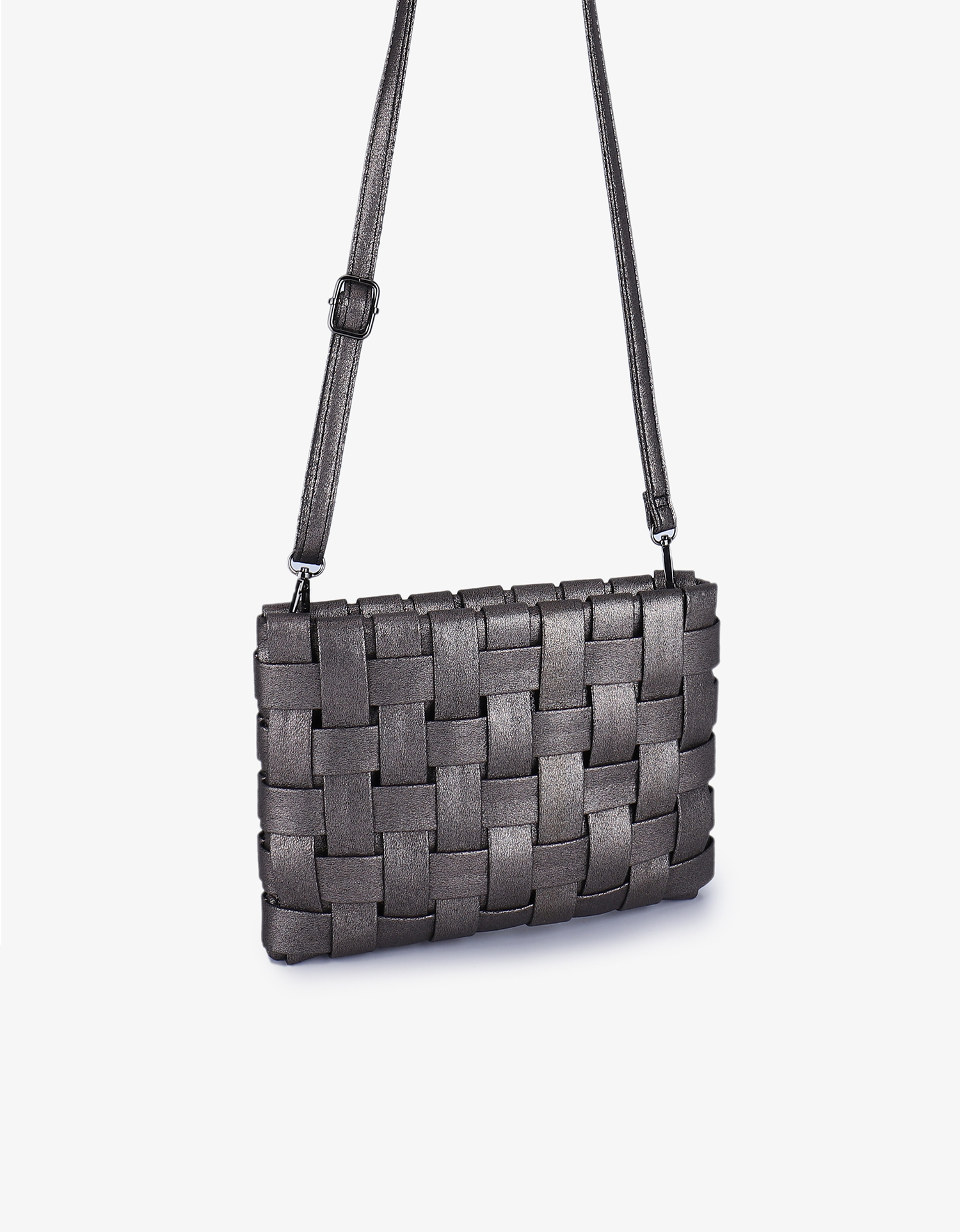 LINDY CLUTCH WOVEN LARGE ANTHRACITE