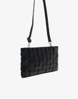 LINDY CLUTCH WOVEN LARGE BLACK