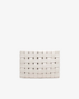 Large Lindy woven off-white clutch with light gold hardware by Remi and Reid.