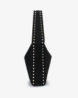 PASCAL SHOULDER STUDDED FAUX SUEDE BLACK