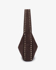 PASCAL SHOULDER STUDDED FAUX SUEDE CHOCOLATE