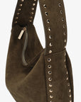 PASCAL SHOULDER STUDDED FAUX SUEDE OLIVE