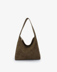 PASCAL SHOULDER STUDDED FAUX SUEDE OLIVE