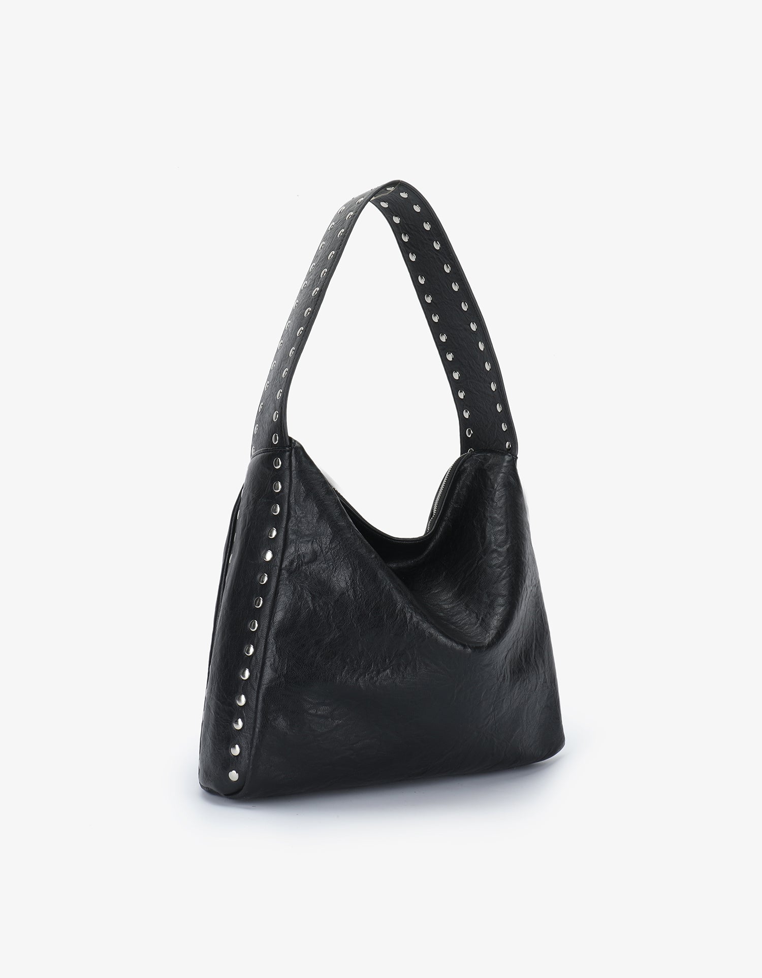 PASCAL SHOULDER STUDDED VEGAN BLACK NICKEL