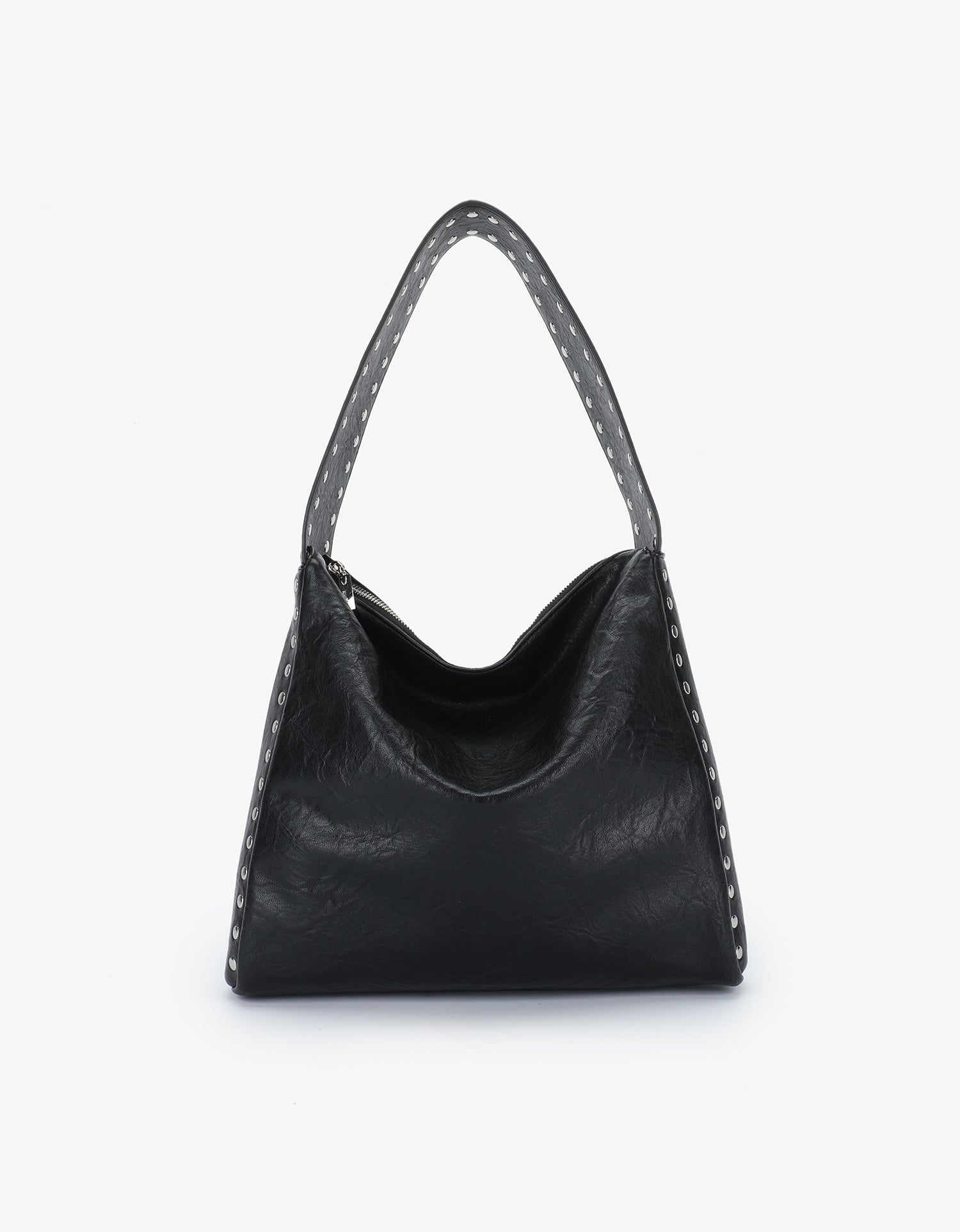PASCAL SHOULDER STUDDED VEGAN BLACK NICKEL
