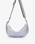 PEPPA CONVERTIBLE LARGE WOVEN SLING HI SHINE SILVER