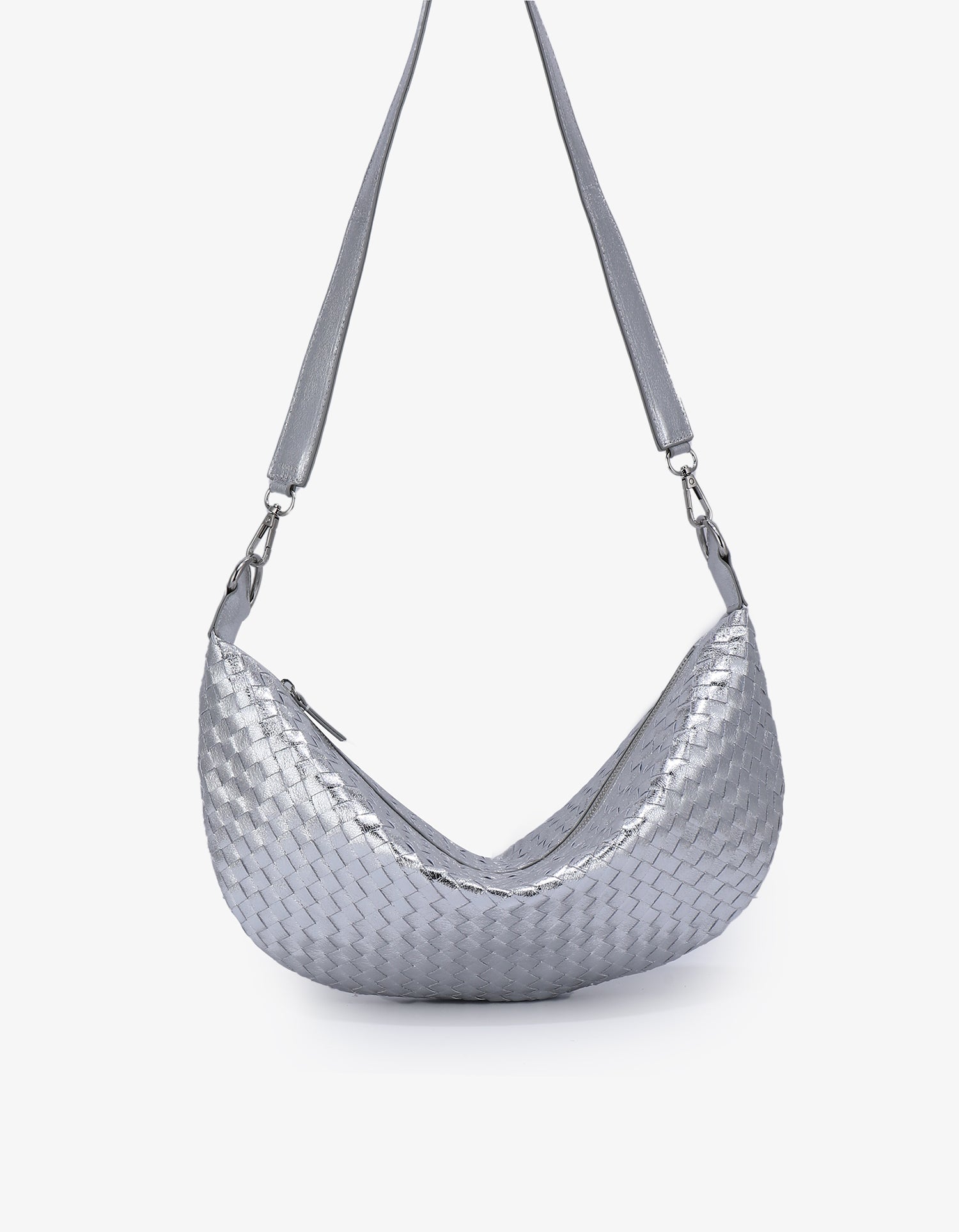 PEPPA CONVERTIBLE LARGE WOVEN SLING HI SHINE SILVER