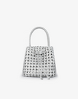 PERRIE BUCKET MINI WOVEN SQUARE HI SHINE SILVER