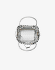 PERRIE BUCKET MINI WOVEN SQUARE HI SHINE SILVER