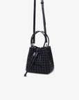 PERRIE BUCKET MINI WOVEN SQUARE BLACK