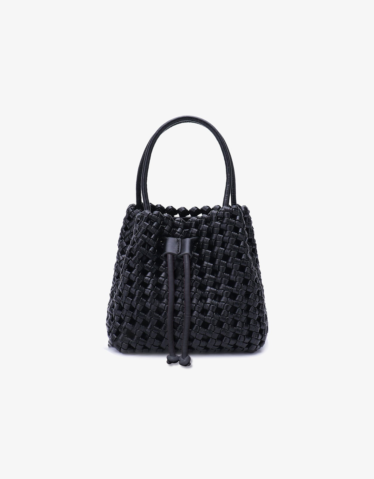 PERRIE BUCKET MINI WOVEN SQUARE BLACK