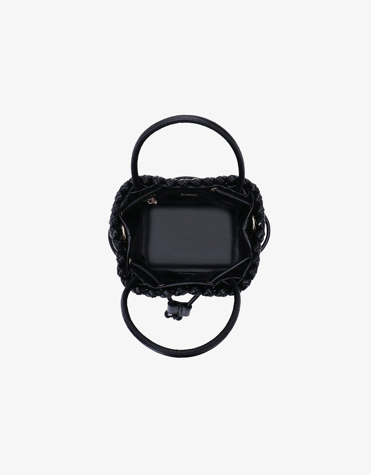 PERRIE BUCKET MINI WOVEN SQUARE BLACK