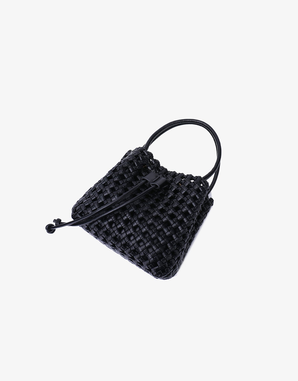 PERRIE BUCKET MINI WOVEN SQUARE BLACK