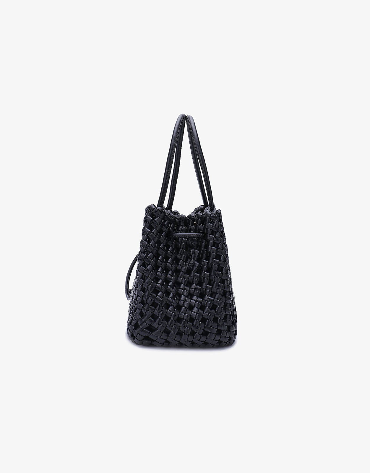 PERRIE BUCKET MINI WOVEN SQUARE BLACK