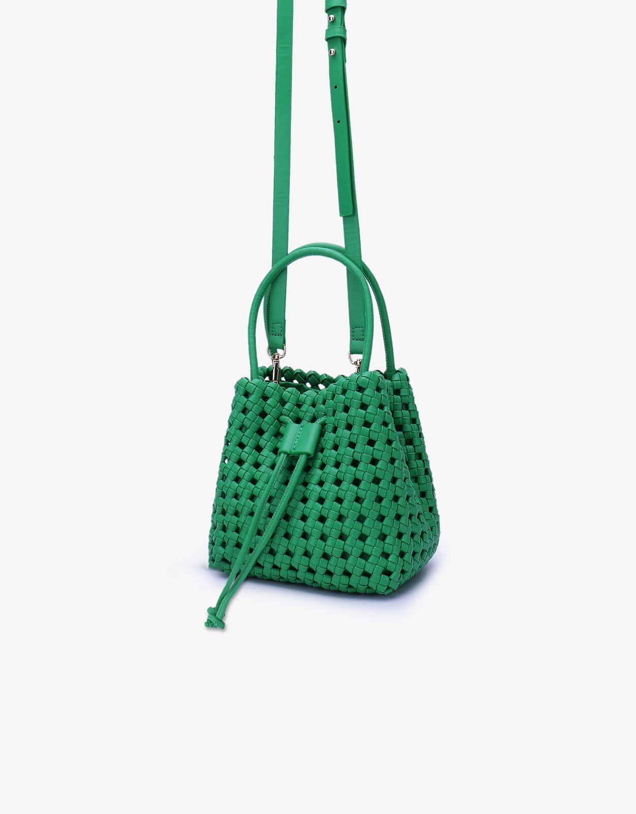 PERRIE BUCKET MINI WOVEN SQUARE GREEN