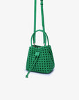 PERRIE BUCKET MINI WOVEN SQUARE GREEN