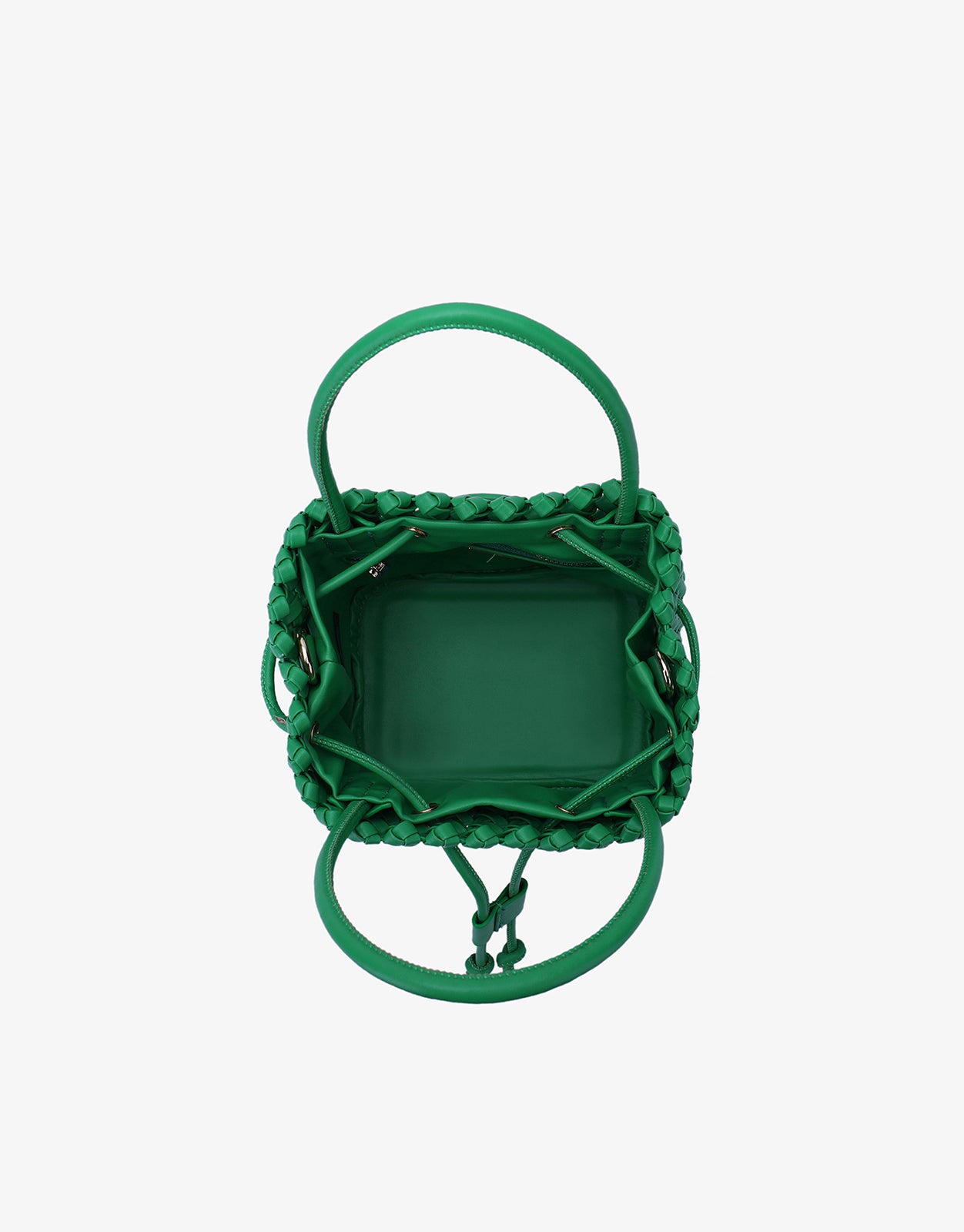 PERRIE BUCKET MINI WOVEN SQUARE GREEN