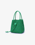 PERRIE BUCKET MINI WOVEN SQUARE GREEN