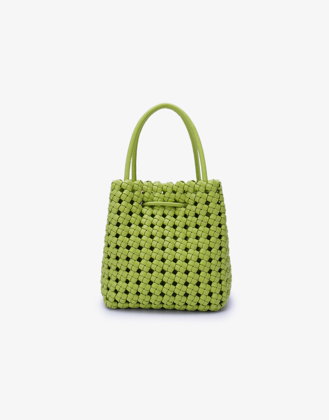 PERRIE BUCKET MINI WOVEN SQUARE LIME