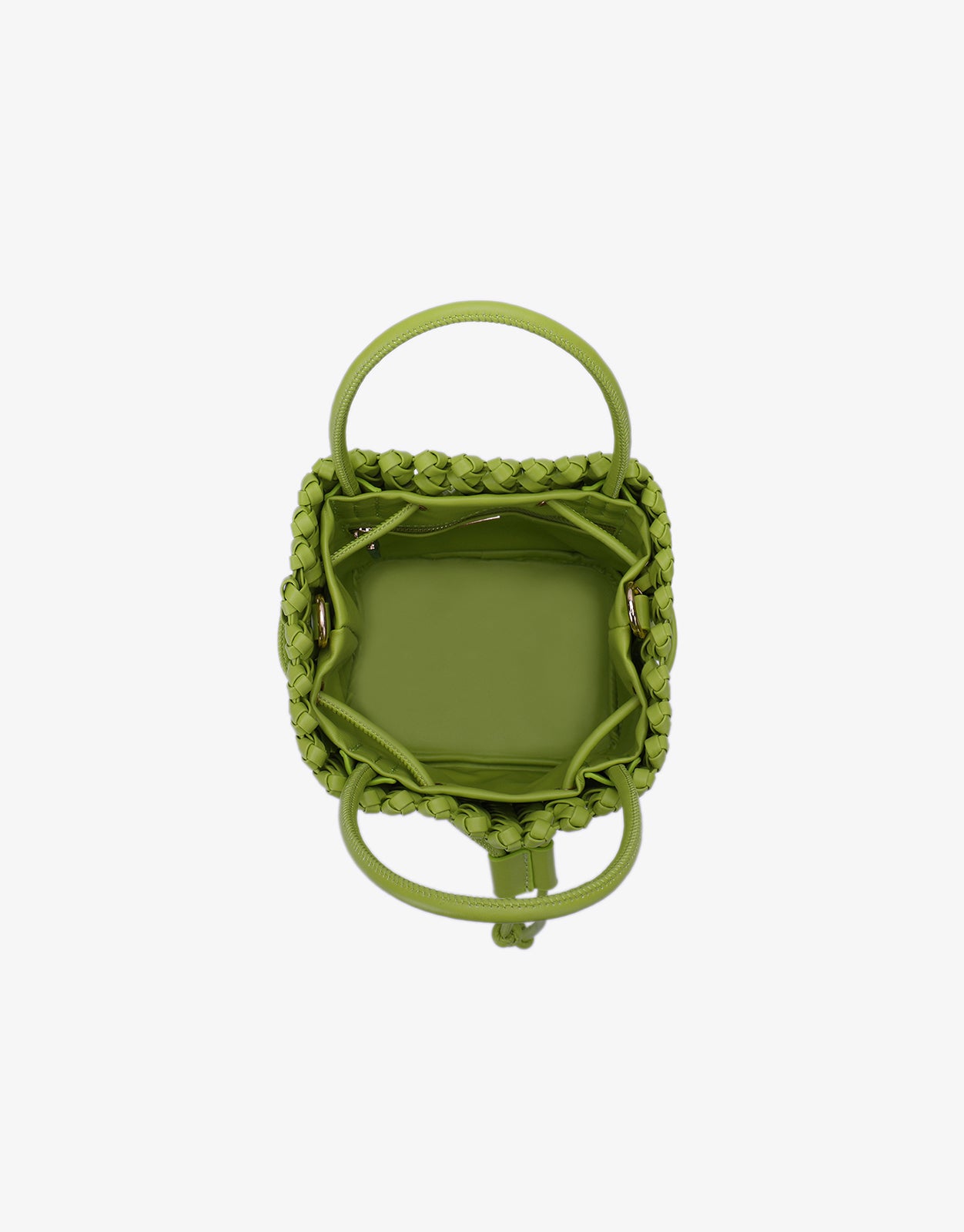 PERRIE BUCKET MINI WOVEN SQUARE LIME