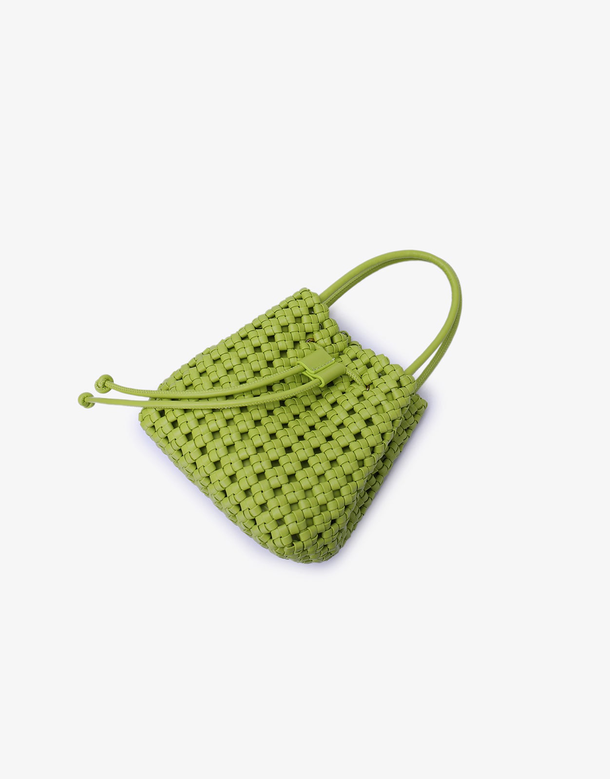 PERRIE BUCKET MINI WOVEN SQUARE LIME