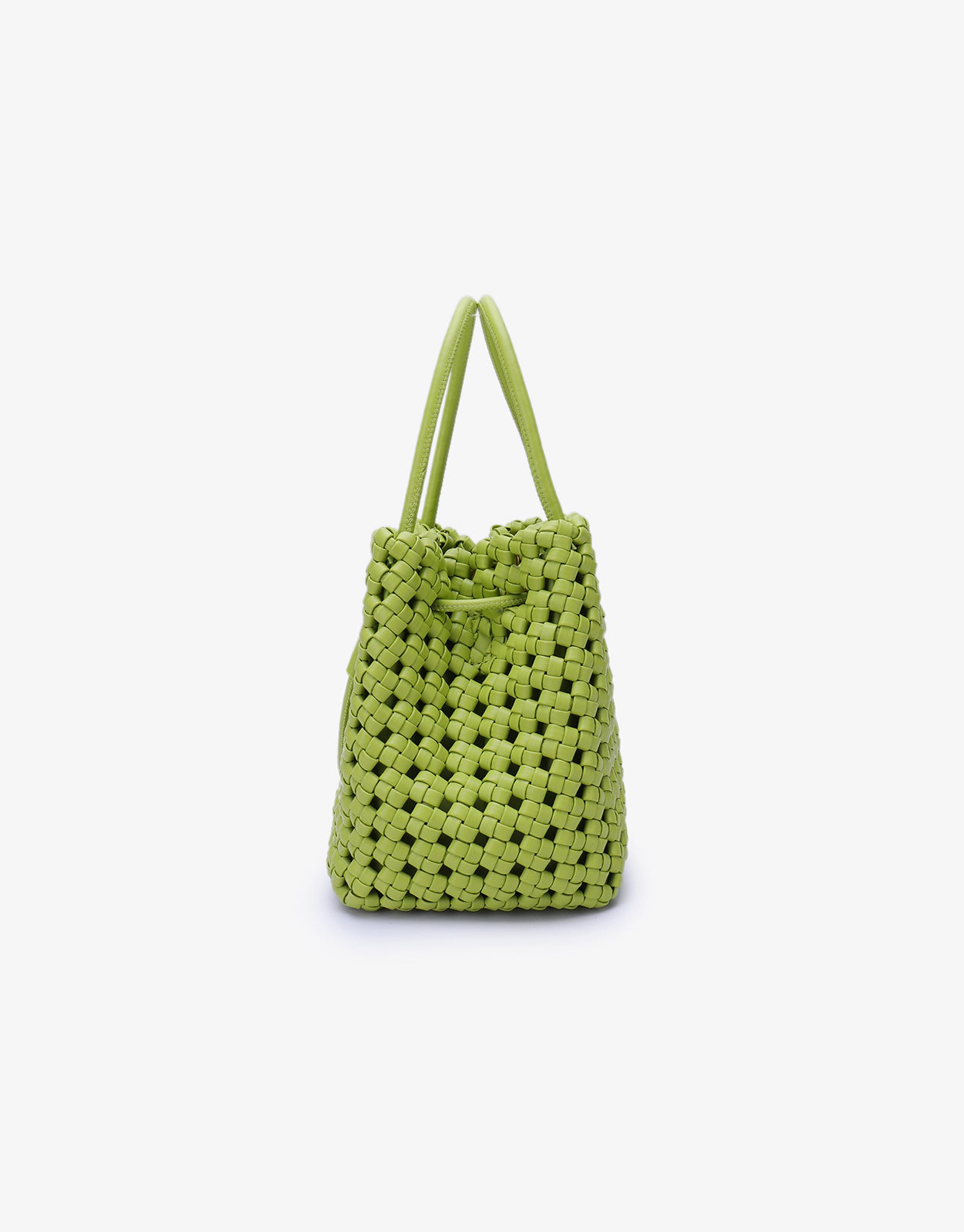 PERRIE BUCKET MINI WOVEN SQUARE LIME