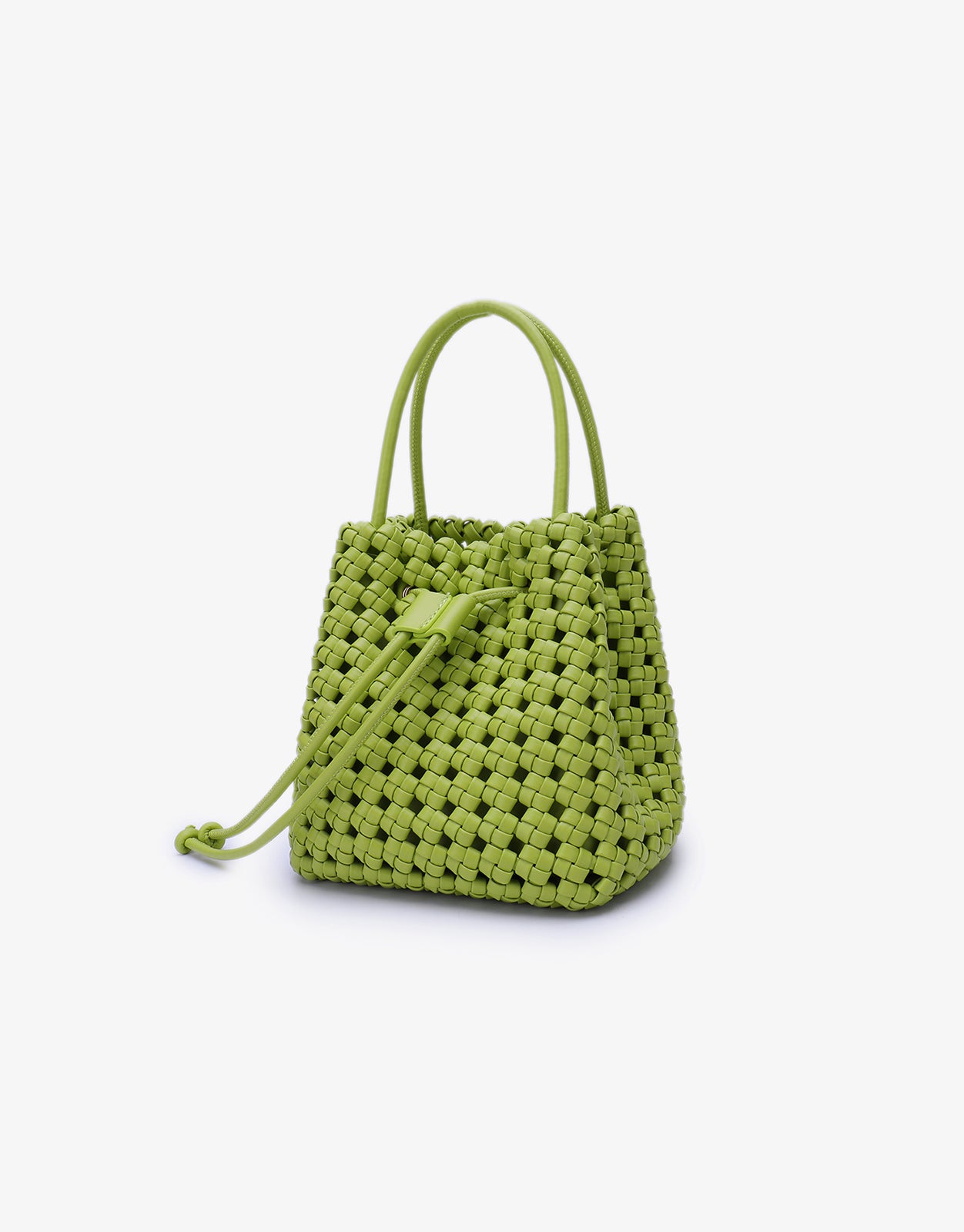 PERRIE BUCKET MINI WOVEN SQUARE LIME