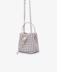 PERRIE BUCKET MINI WOVEN SQUARE OFF WHITE