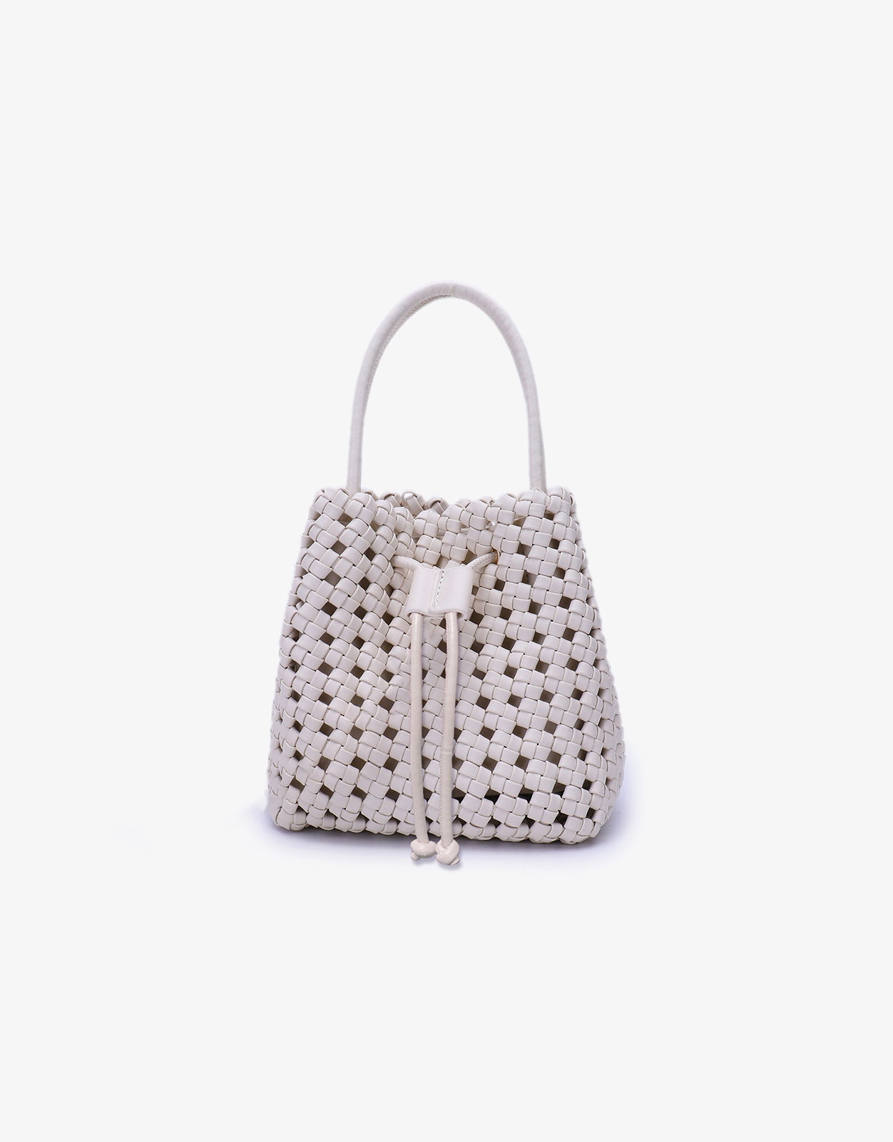 PERRIE BUCKET MINI WOVEN SQUARE OFF WHITE