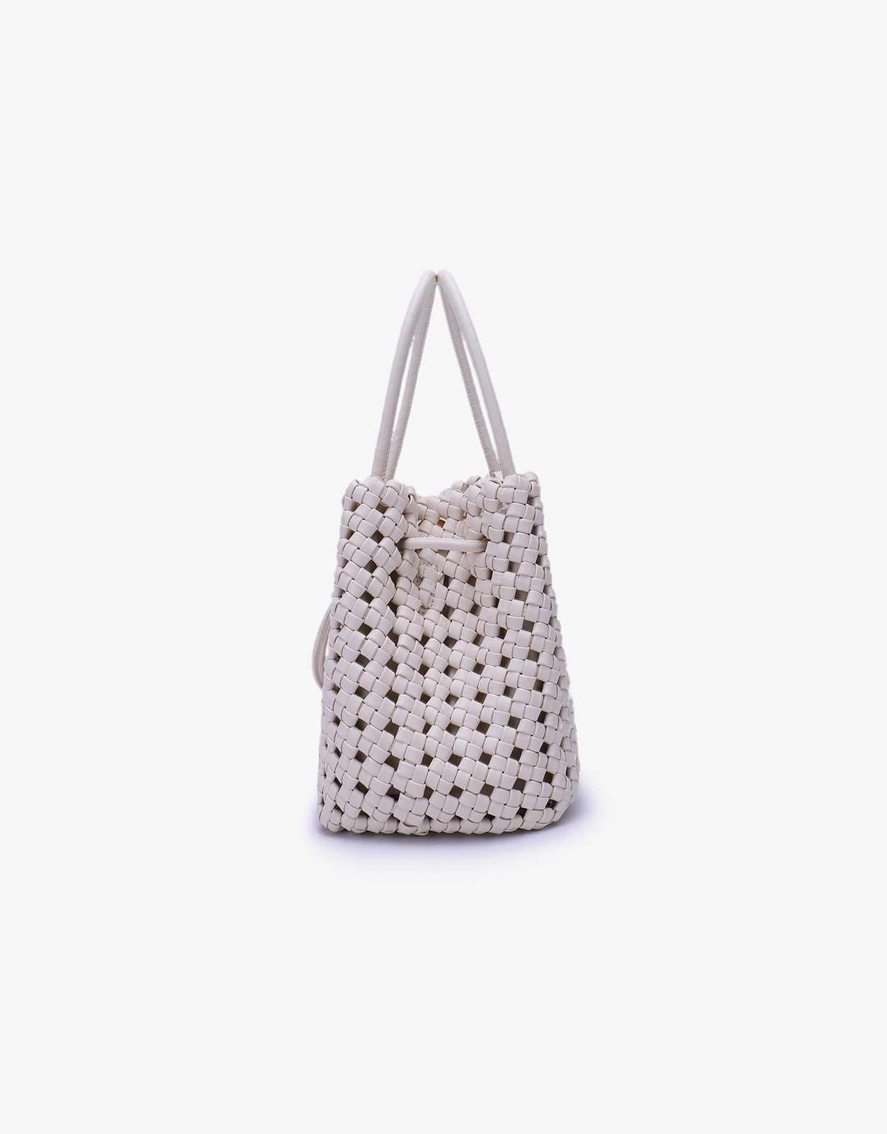 PERRIE BUCKET MINI WOVEN SQUARE OFF WHITE