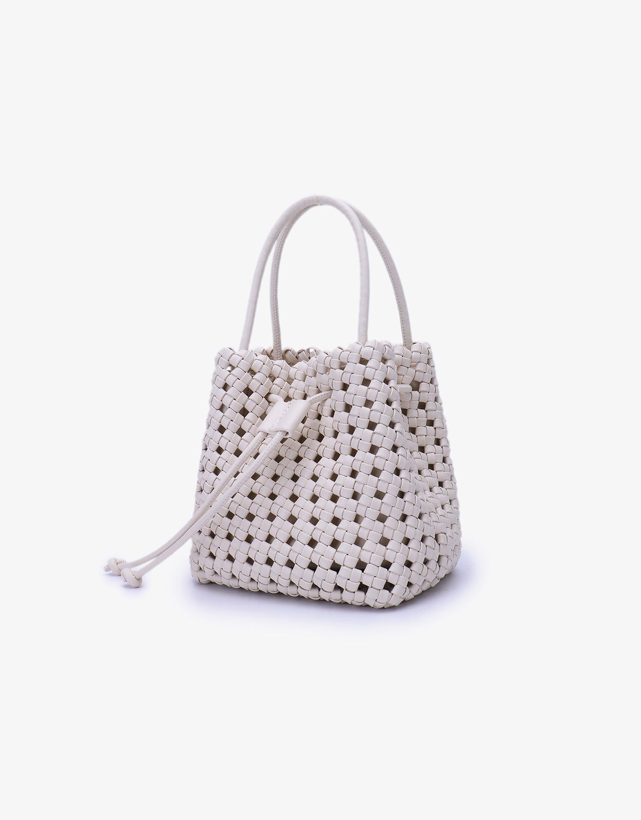 PERRIE BUCKET MINI WOVEN SQUARE OFF WHITE