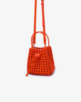 PERRIE BUCKET MINI WOVEN SQUARE ORANGE