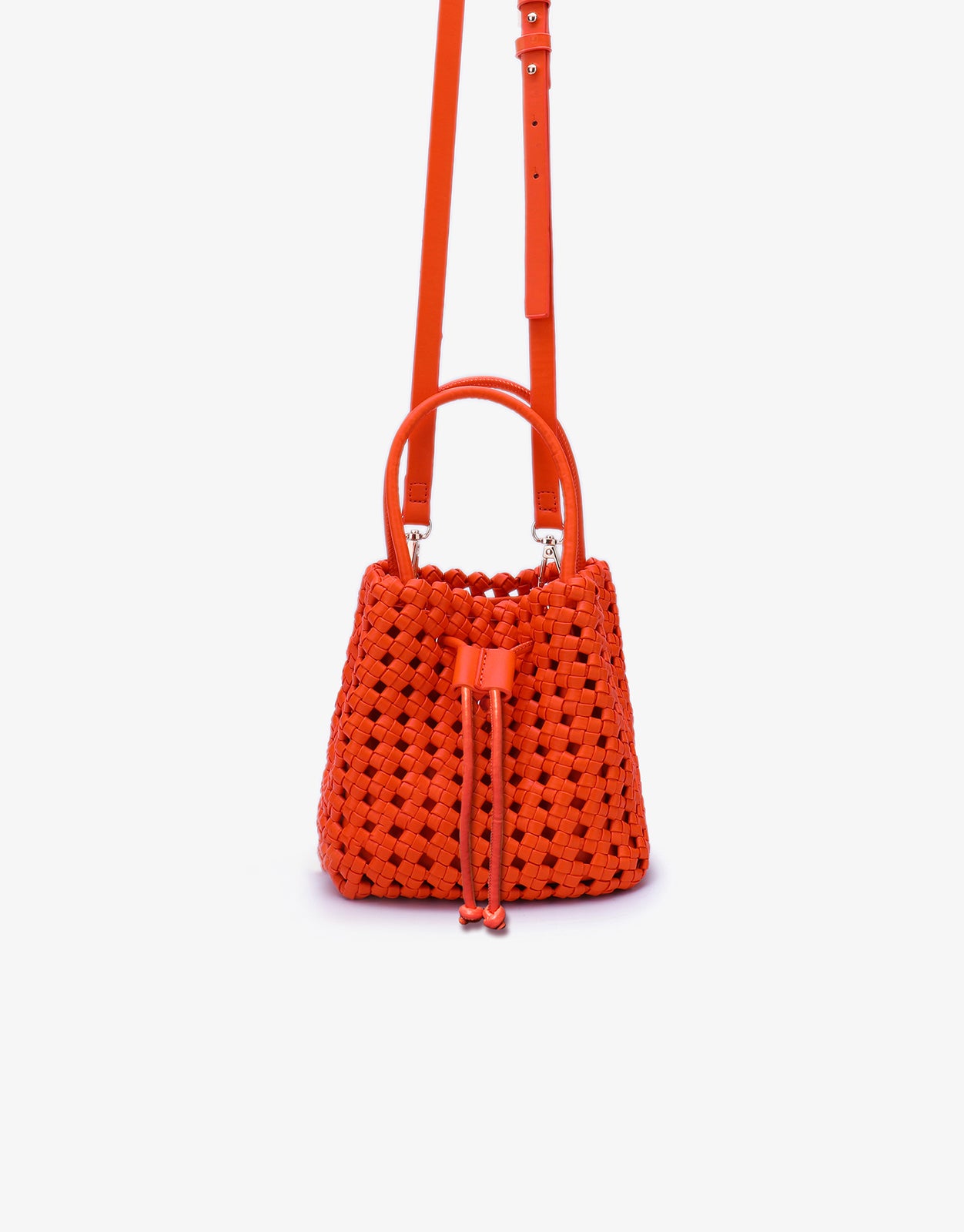 PERRIE BUCKET MINI WOVEN SQUARE ORANGE