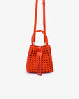 PERRIE BUCKET MINI WOVEN SQUARE ORANGE